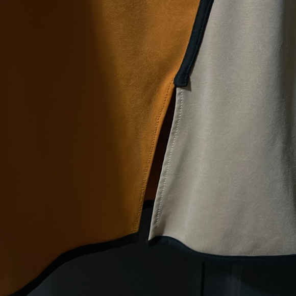 Orange and tan dress - Picture 4 of 5